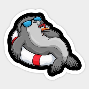 Seal with Swim ring and Drink Sticker